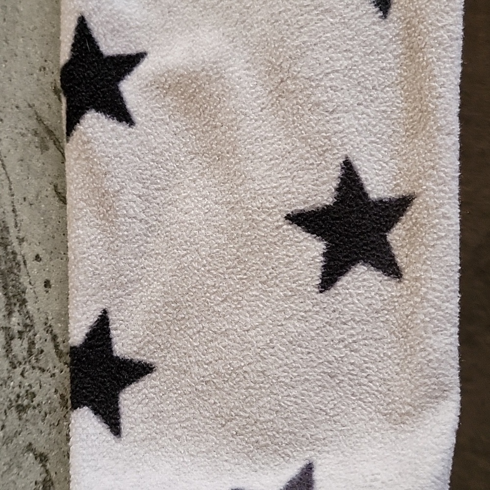 H&M Girl's Patterned Fleece Jacket light gray with navy blue stars size 10-12Y - Picture 2 of 9